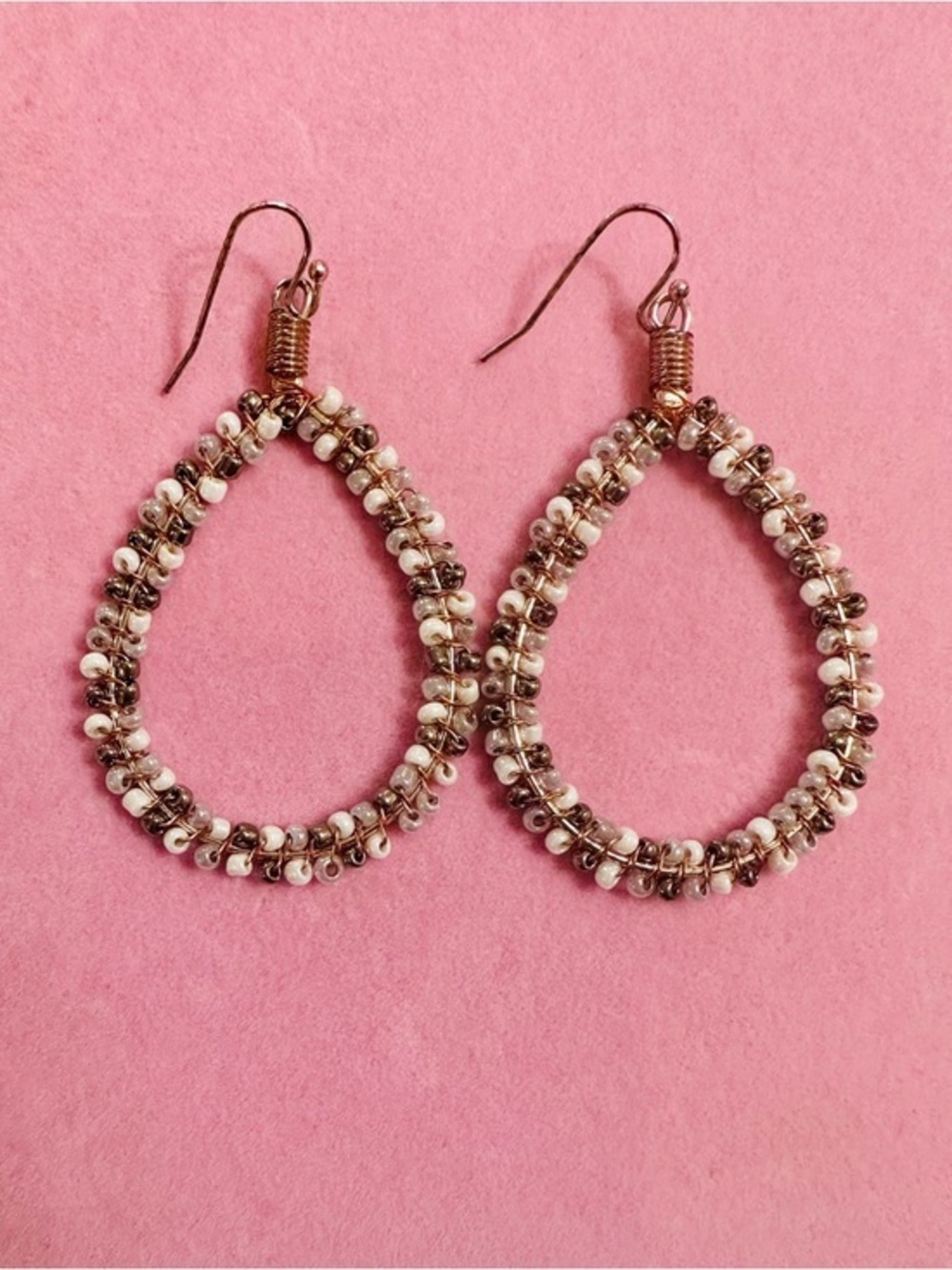 Beaded Teardrop Dangle Earrings